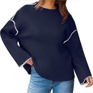 RUBZOOF Sweaters for Women Oversized Long Sleeve Winter Tops Crewneck Pullover